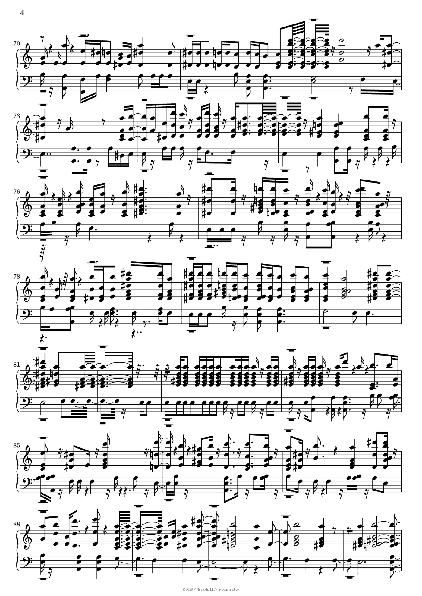 Ghaddara solo piano score, page 4 of 7