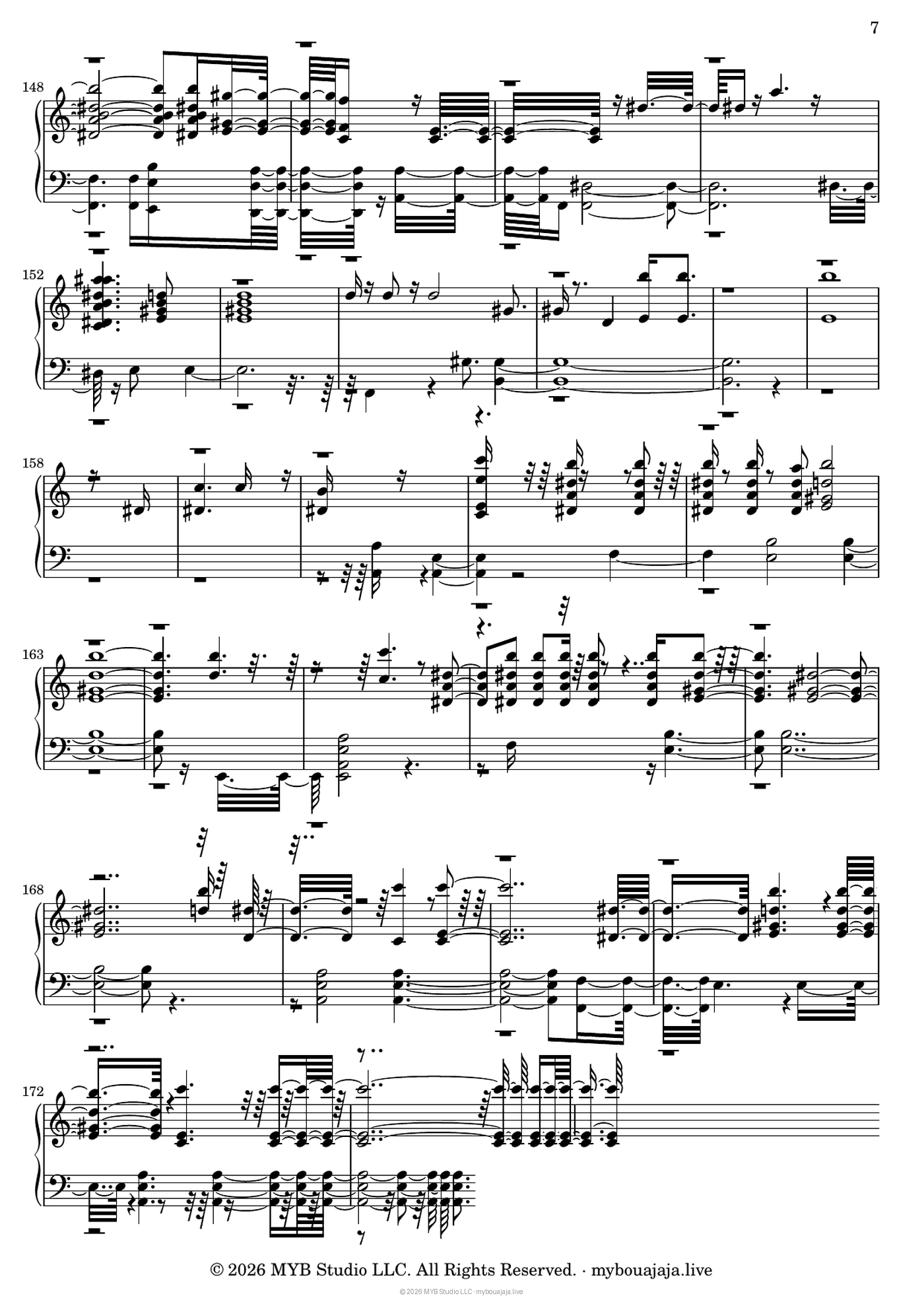 Ghaddara solo piano score, page 7 of 7